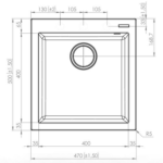 Elleci QUADRA102T 花崗岩廚房台上石盆 (黑色)